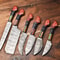 Lot Of 6 Premium Handmade Damascus Steel Kitchen Knives Professional Chef Set 0