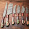 Lot Of 6 Premium Handmade Damascus Steel Kitchen Knives Professional Set 1
