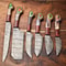 Lot Of 6 Premium Handmade Damascus Steel Kitchen Knives Professional Set 0