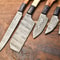 Custom Lot Of 5 Handmade Hammered Damascus Steel Chef Knives Set Professional Full Tang Kitchen Bl