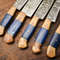 Premium 5Piece Handmade Damascus Steel Chef Knives Full Tang Hammered Blades 1