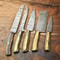 Custom Lot Of 5 Handmade Damascus Steel Chef Knives Hammered Full Tang Kitchen Set 1