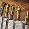 Custom Lot Of 5 Handmade Damascus Steel Chef Knives Hammered Full Tang Kitchen Set 2