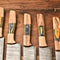 Custom Lot Of 5 Handmade Hammered Damascus Steel Blade Chef Knife Set Professional Handmade Kitche