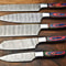Custom Lot Of 5 Handmade Hammered Damascus Steel Blade Chef Knife Set Professional Handmade 3