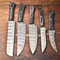 Artisan Handmade Damascus Steel Chef Knife Set 5Piece Hammered Kitchen Collection 0