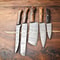 Custom Lot Of 5 Handmade Damascus Steel Chef Knives Hammered Full Tang Set 0