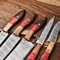Custom Lot Of 5 Handmade Hammered Damascus Steel Blade Chef Knife Set Professional Handmade Knives