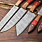 Custom Lot Of 5 Handmade Hammered Damascus Steel Blade Chef Knife Set Professional Handmade Knives