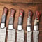 Hand Forged Damascus Steel Chef Knife Set Lot Of 5 Handmade Hammered Kitchen Knives With Razor Sha 2