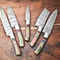 Custom Lot Of 5 Handmade Hammered Damascus Steel Chef Knife Set Professional Handmade Knives 0