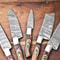 Custom Lot Of 5 Handmade Hammered Damascus Steel Chef Knife Set Professional Handmade Knives 1