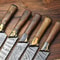 Luxury Handmade Damascus Steel Chef Knife Set Custom 5Piece Kitchen Blades 1
