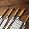 Hammered Damascus Steel Chef Knives Lot Of 5 Professional Handmade Set 3