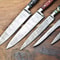 Professional Chef Knife Set 5 Handmade Hammered Damascus Steel Blades 3
