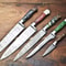 Professional Chef Knife Set 5 Handmade Hammered Damascus Steel Blades 0