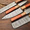 Lot Of 5 Handmade Damascus Steel Chef Knife Set With Leather Sheath Custom Hammered Kitchen Knives 2