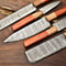 Lot Of 5 Handmade Damascus Steel Chef Knife Set With Leather Sheath Custom Hammered Kitchen Knives 2