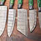 Lot Of 5 Handmade Damascus Steel Chef Knife Set With Leather Sheath Custom Hammered 3