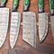 Lot Of 5 Handmade Damascus Steel Chef Knife Set With Leather Sheath Custom Hammered 3