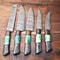 Unique Handmade Damascus Steel Chef Knife Set 5Piece Hammered Blades 1