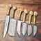 Lot Of 5 Artisan Damascus Steel Kitchen Knives Handmade Hammered Design 3