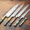 Custom Lot Of 5 Handmade Damascus Steel Chef Knives Hammered Kitchen Knife Set 0