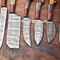 Lot Of 6 Handmade Hammered Damascus Steel Chef Knife Set Custom Forged Kitchen Knives 3