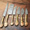 Premium 6Piece Damascus Steel Chef Knife Collection HandForged Hammered 1