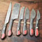 Hammered Damascus Steel Chef Knife Collection 6 Handmade Professional Blades 1