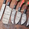 Professional Handmade Damascus Steel Chef Knives Set Of 6 Hammered Blades 3
