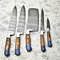 Lot Of 5 Handmade Damascus Steel Chef Knife Set Professional Handmade Kitchen Knives With Leather