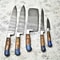 Lot Of 5 Handmade Damascus Steel Chef Knife Set Professional Handmade Kitchen Knives With Leather