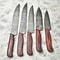 Custom 5Piece Damascus Steel Chef Knife Collection Handmade Blades 0