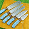 Lot Of 5 Authentic Damascus Steel Chef Knives Handmade Forged 2