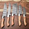 Handcrafted Damascus Steel Chef Knife Set Lot Of 5 Professional Knives 1