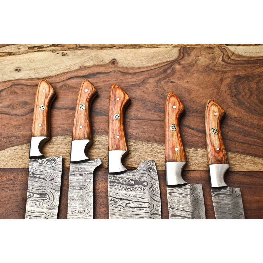 Handcrafted Damascus Steel Chef Knife Set Lot Of 5 Professional Knives 2