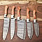 Handcrafted Damascus Steel Chef Knife Set Lot Of 5 Professional Knives 0