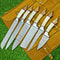 6 PCS Handmade Damascus Steel Chef Knife Set Professional Kitchen Knives With Leather Roll Sheath 0