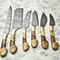 6 PCS Handmade Damascus Steel Chef Knife Set Professional Kitchen Knives With Leather Sheath 1