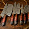 Lot Of 7 Handmade Damascus Steel Chef Knife Set Custom Full Tang Professional Kitchen Knives 1