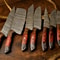 Lot Of 7 Handmade Damascus Steel Chef Knife Set Custom Full Tang Professional Kitchen Knives 1