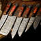 Lot Of 7 Handmade Damascus Steel Chef Knife Set Custom Full Tang Professional Kitchen Knives 3