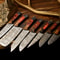 Lot Of 7 Handmade Damascus Steel Chef Knife Set Custom Full Tang Professional Kitchen Knives 0