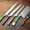 Lot Of 5 Handmade Damascus Steel Chef Knives Set Hammered Full Tang Kitchen Knife Collection 0