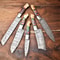 Custom Damascus Steel Chef Knife Set Handmade 5Piece Hammered Kitchen Knives Collection 0