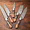 Custom Damascus Steel Chef Knife Set Handmade 5Piece Hammered Kitchen Knives Collection 2