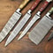 Lot Of 5 Professional Handmade Damascus Chef Knives Full Tang Hammered Steel Blades 3