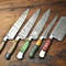 Hand Forged Damascus Steel Chef Knives Set Of 5 Handmade Hammered Kitchen Cutlery 0
