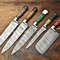 Hand Forged Damascus Steel Chef Knives Set Of 5 Handmade Hammered Kitchen Cutlery 3